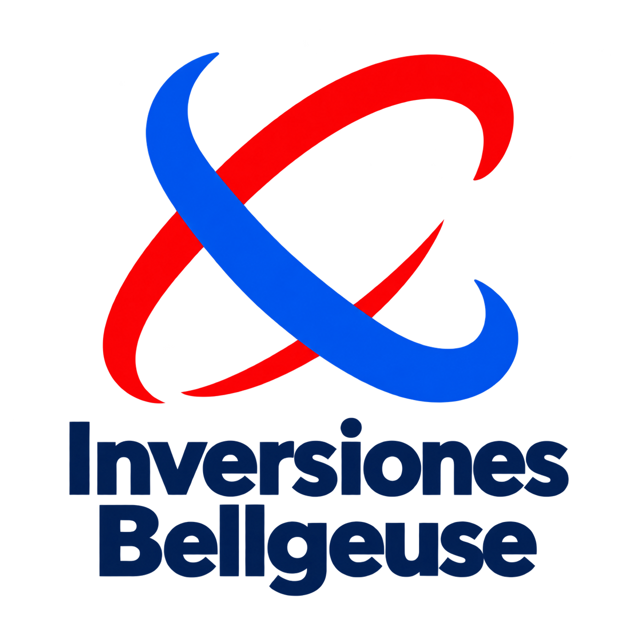 Inversiones Bellgeuse, emblema de trazos rojos y azules entrelazados